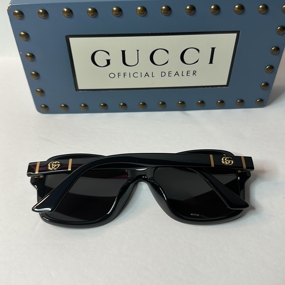 New Gucci Women's Gg0765SA 57mm Rectangle Sunglasses - Picture 13 of 16